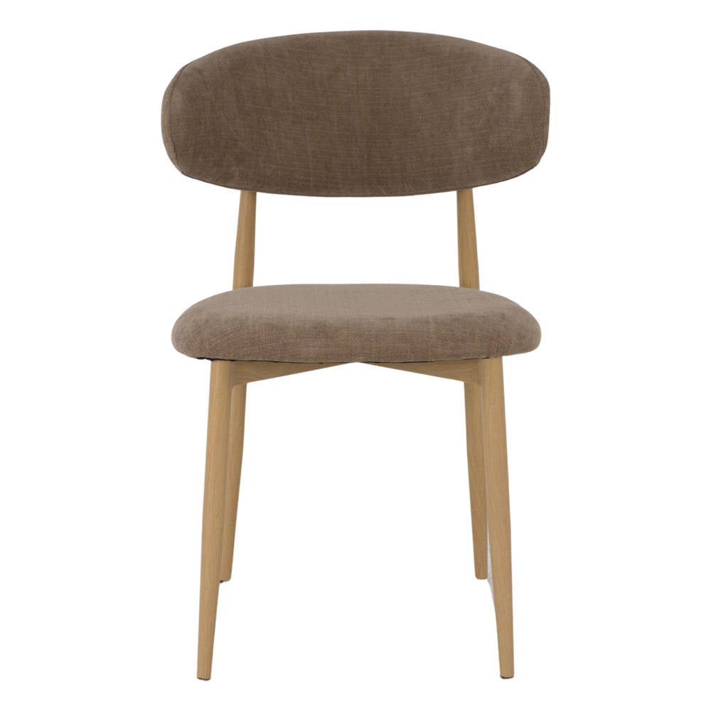 Set de 2 sillas tapizadas con patas efecto roble Caleb