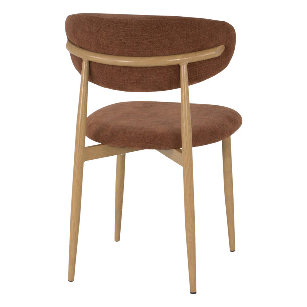 Set de 2 sillas tapizadas con patas efecto roble Caleb