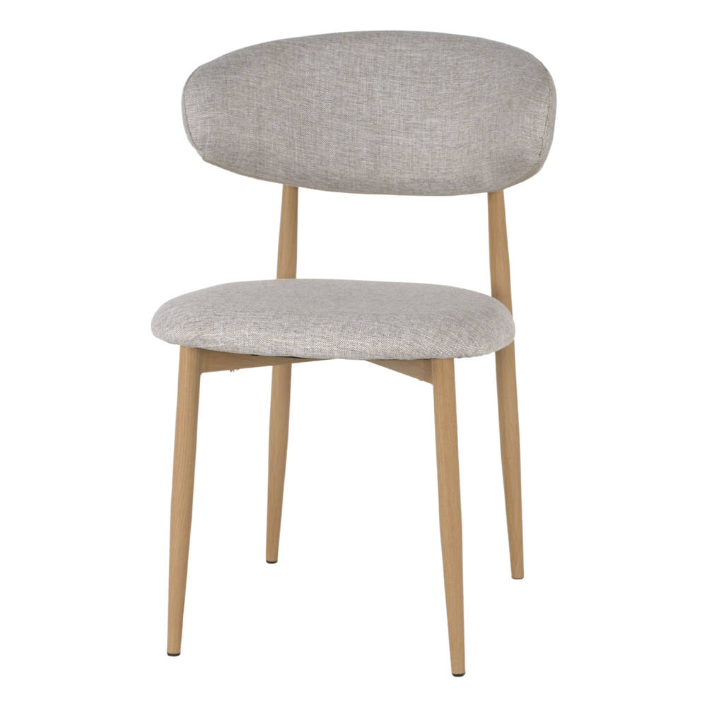 Set de 2 sillas tapizadas con patas efecto roble Caleb