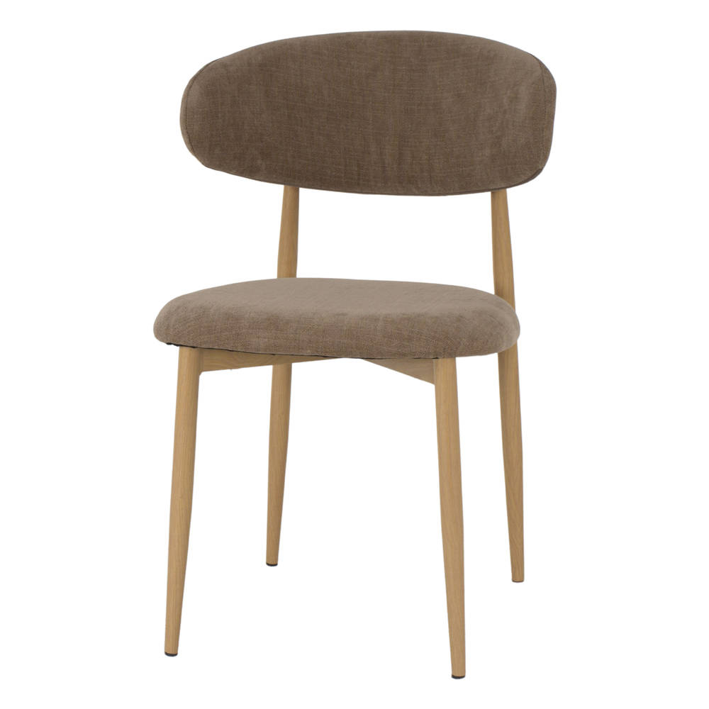 Set de 2 sillas tapizadas con patas efecto roble Caleb