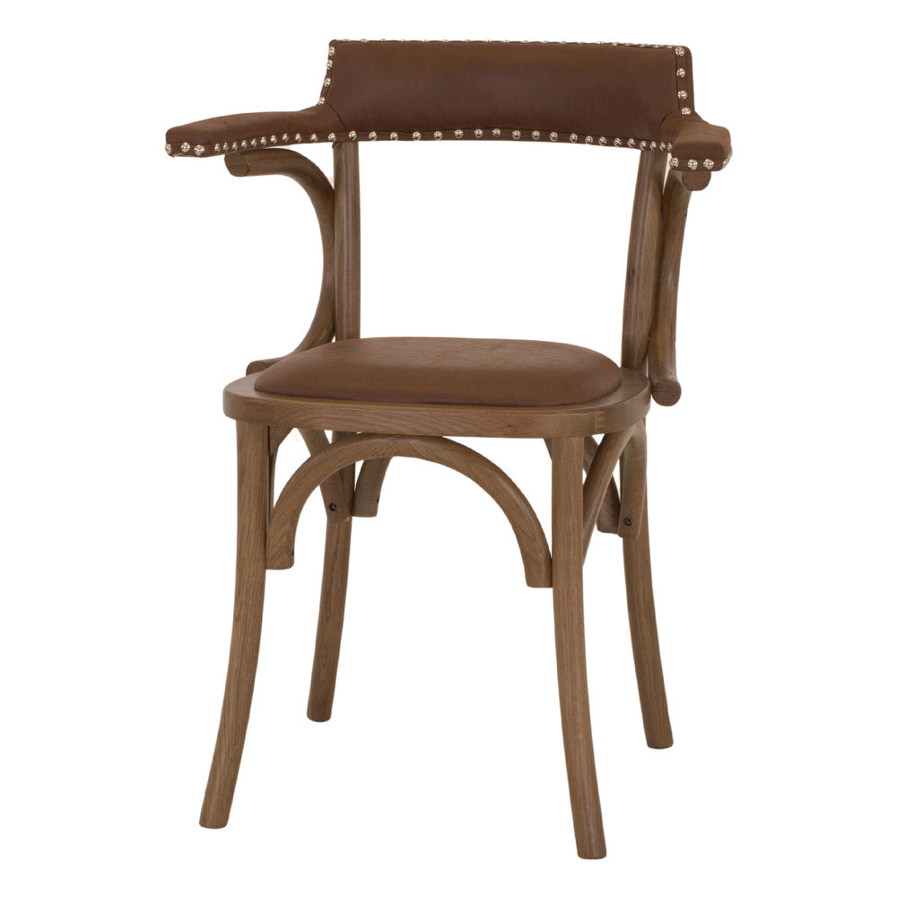 Set de 2 sillas tapizadas de roble con brazos Martim