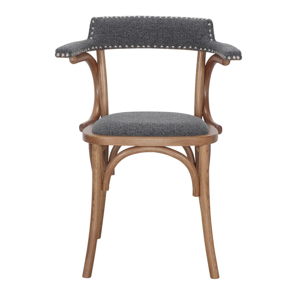 Set de 2 sillas tapizadas de roble con brazos Martim