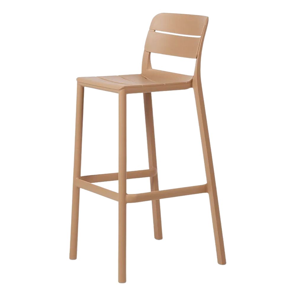 Set de 2 taburetes altos de exterior de polipropileno Ugo
