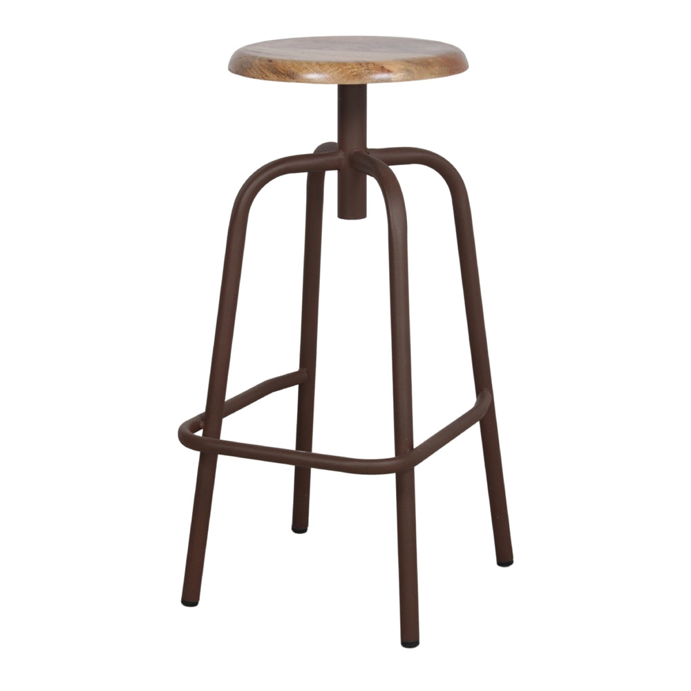 Set de 2 taburetes altos de metal y madera Atlas
