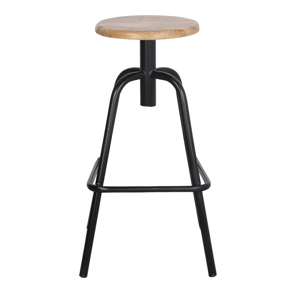 Set de 2 taburetes altos de metal y madera Atlas