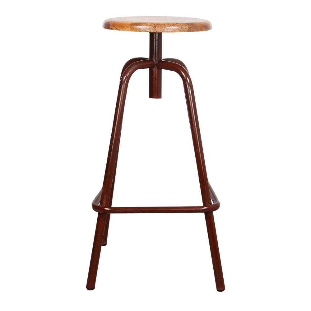 Set de 2 taburetes altos de metal y madera Atlas