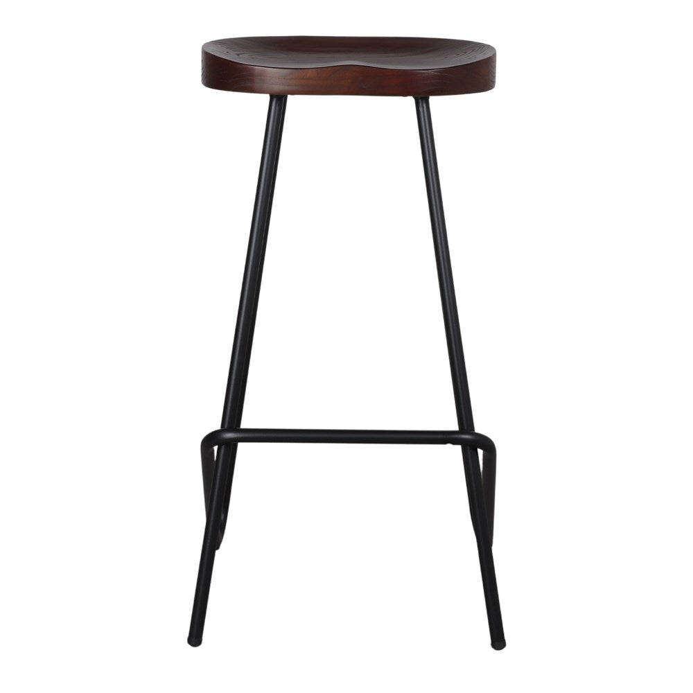 Set de 2 taburetes altos de metal y madera Tureis