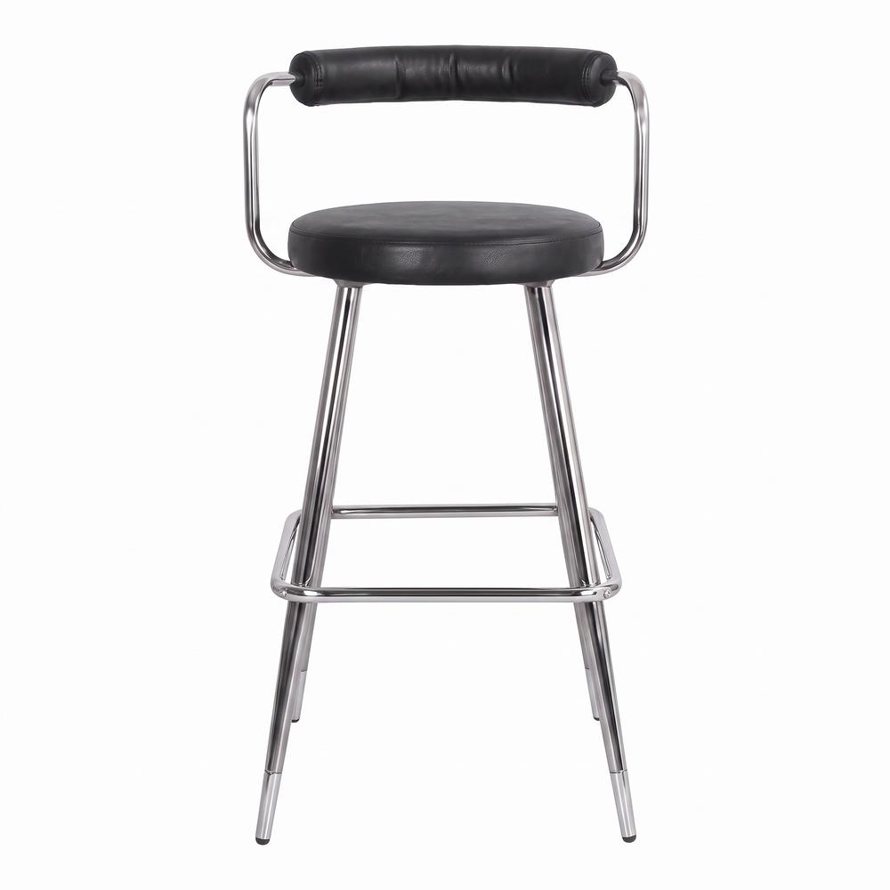 Set de 2 taburetes altos de piel con respaldo Ciro