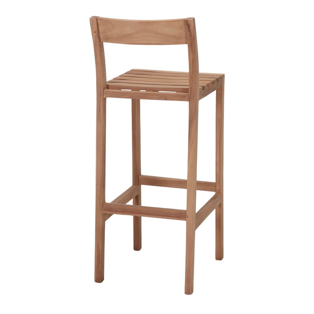 Set de 2 taburetes altos de teca Lina