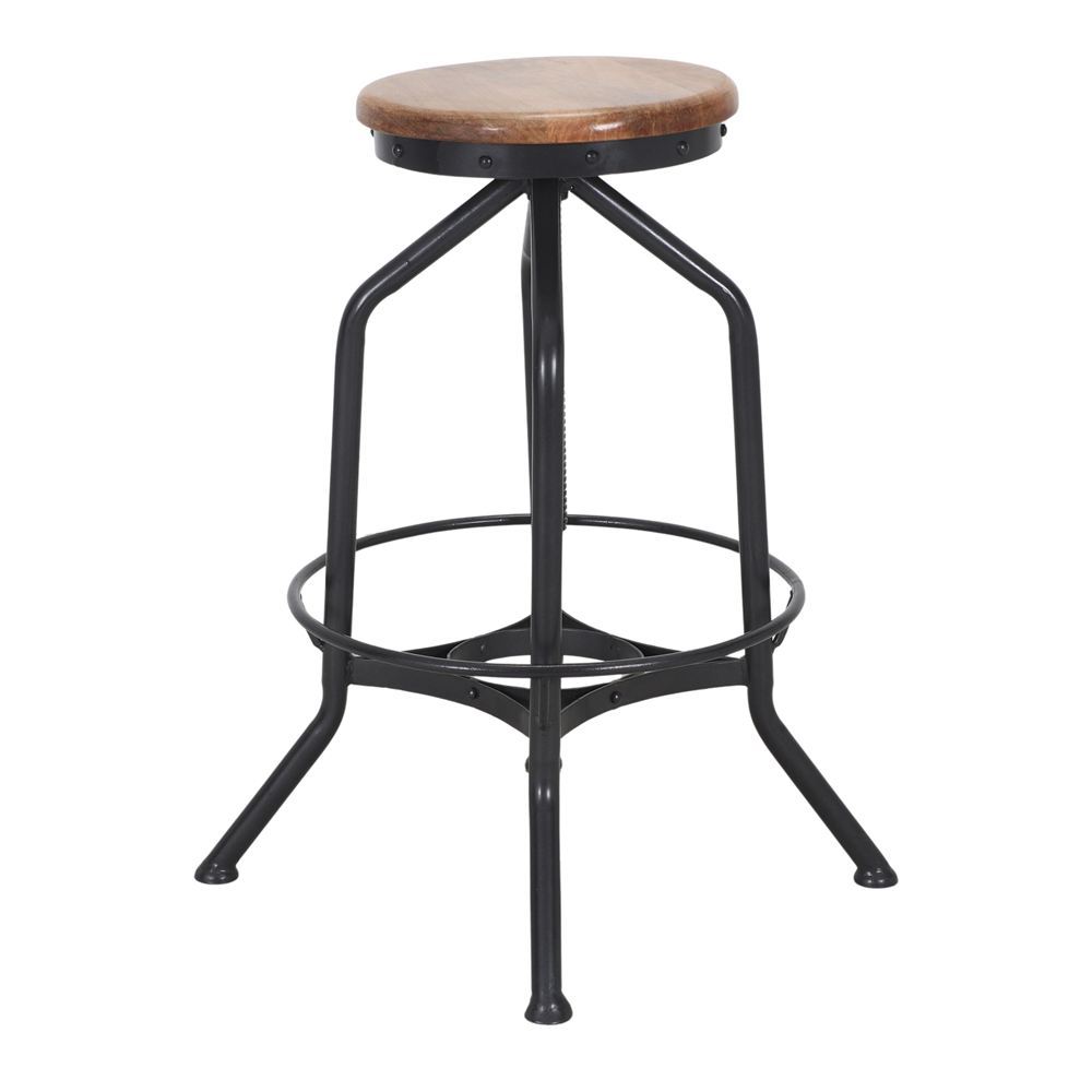Set de 2 taburetes altos regulables de metal Bernard
