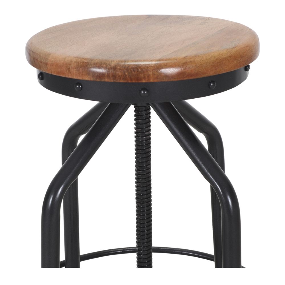 Set de 2 taburetes altos regulables de metal Bernard
