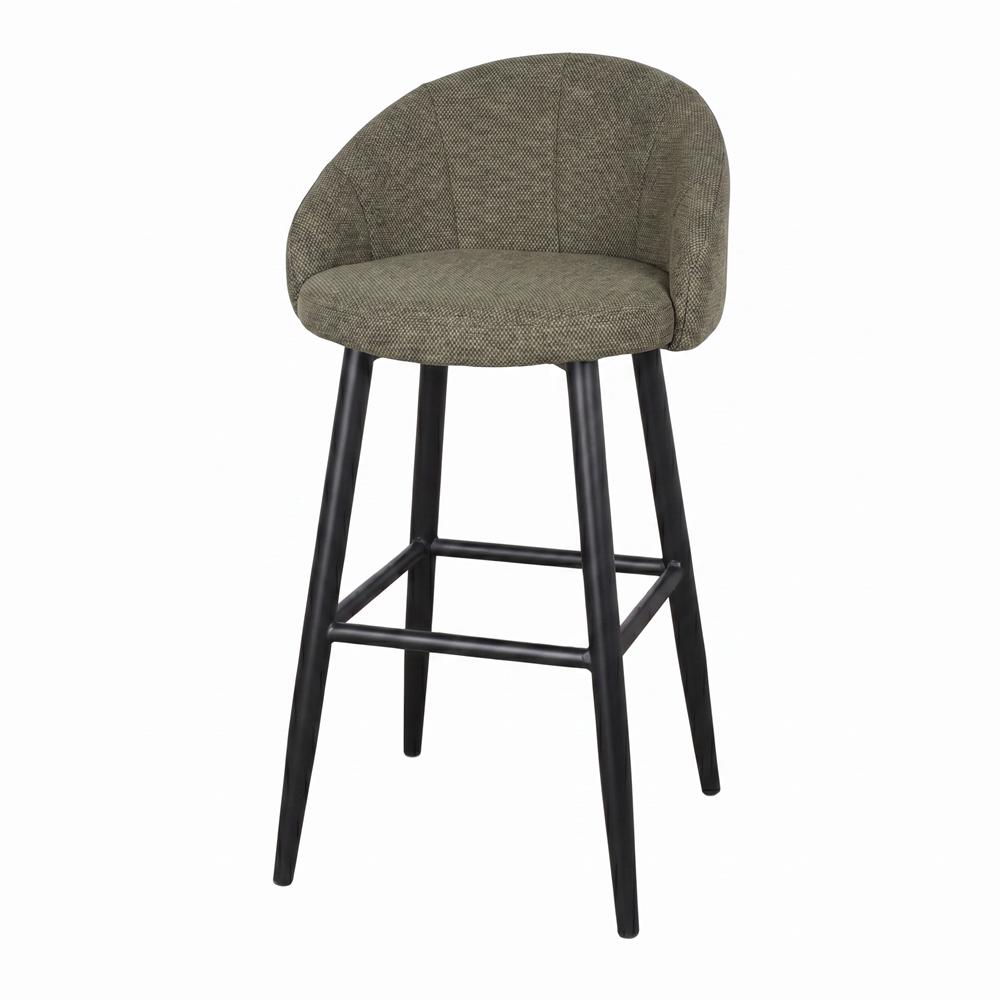 Set de 2 taburetes altos tapizados con patas de aguja Cursa