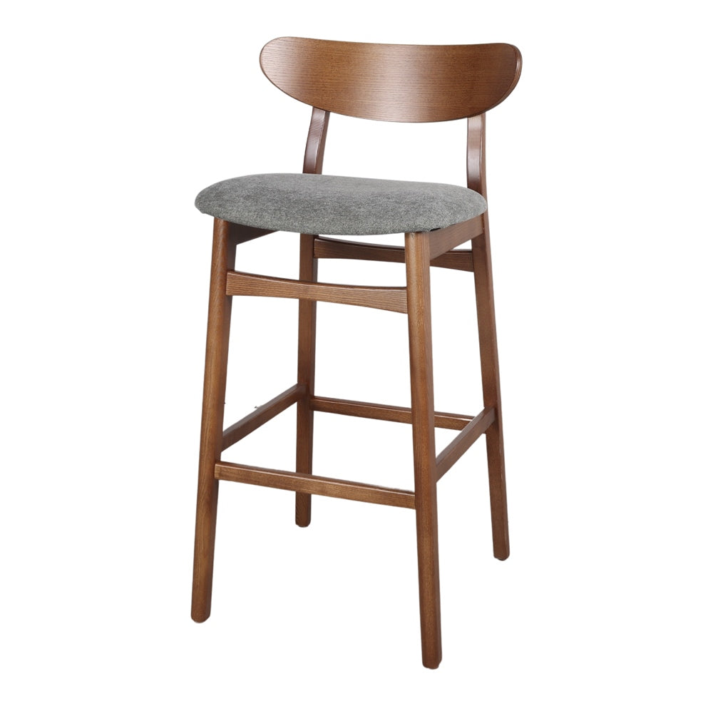 Set de 2 taburetes altos tapizados de fresno Orsola