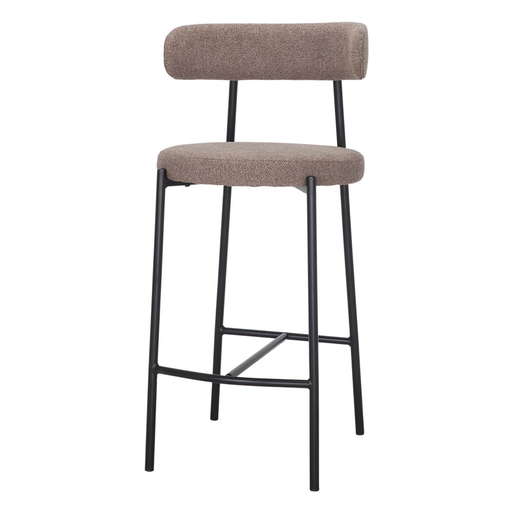 Set de 2 taburetes altos tapizados en textil Ennio