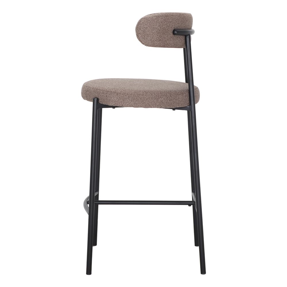 Set de 2 taburetes altos tapizados en textil Ennio