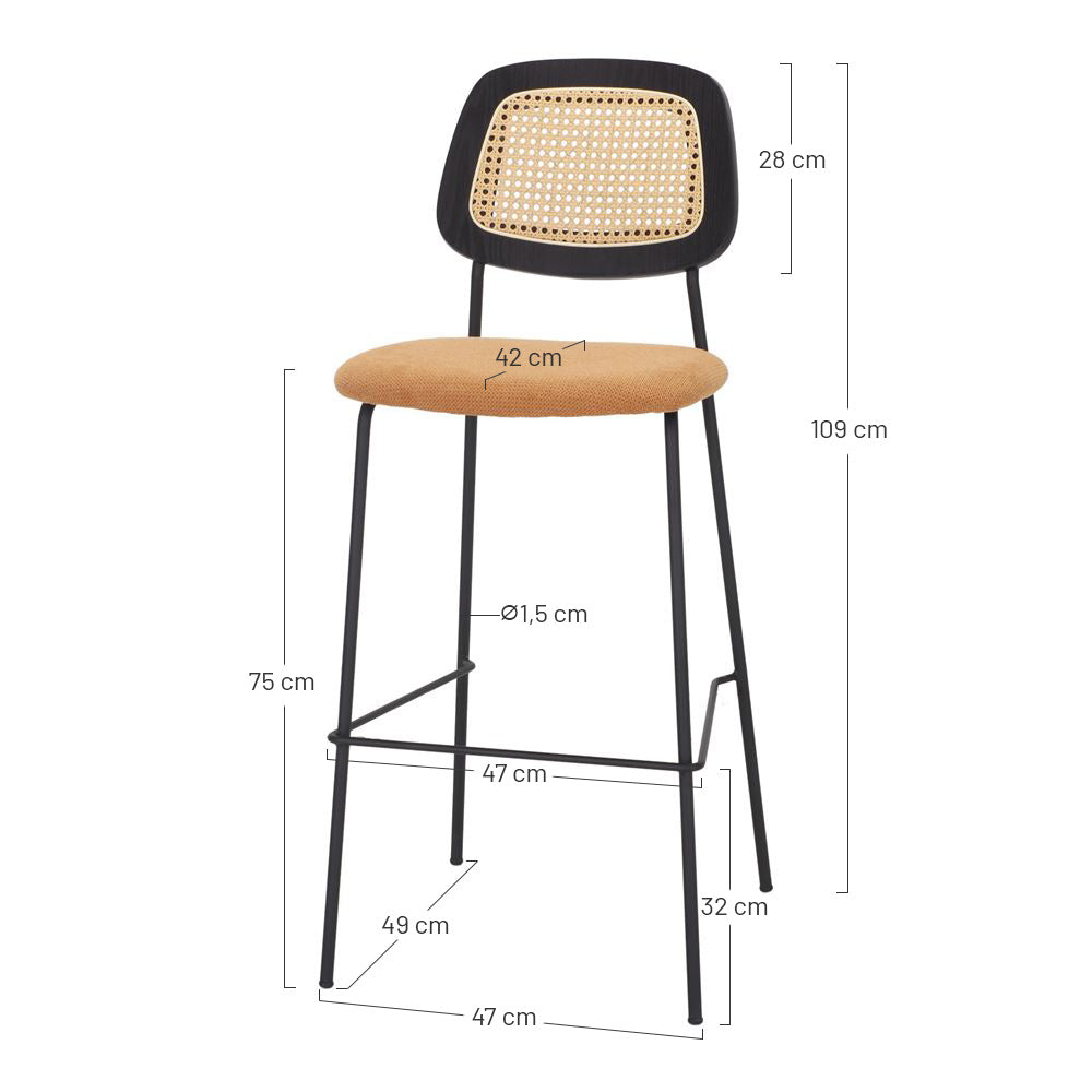 Set de 2 taburetes altos tapizados Ricardo