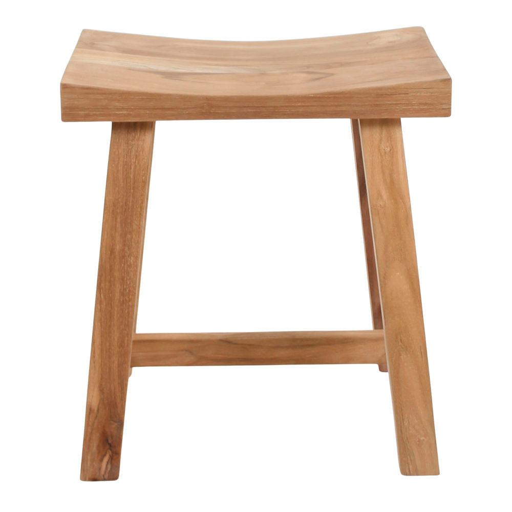 Set de 2 taburetes bajos de madera tropical Rosina