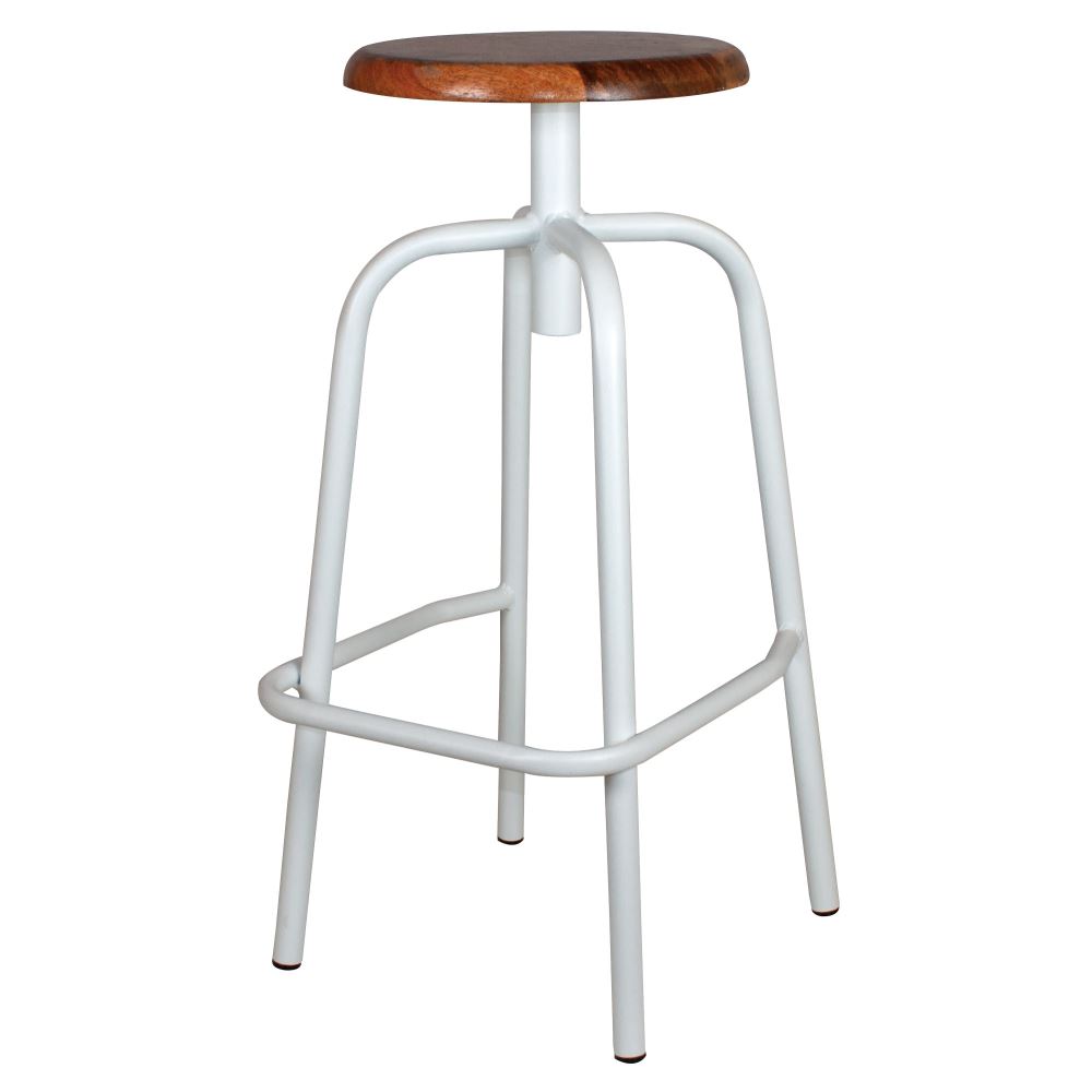 Set de 2 taburetes de cocina de acero y madera Atlas