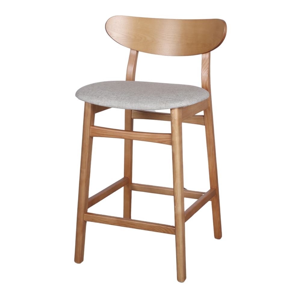 Set de 2 taburetes de cocina de fresno tapizados Heloisa