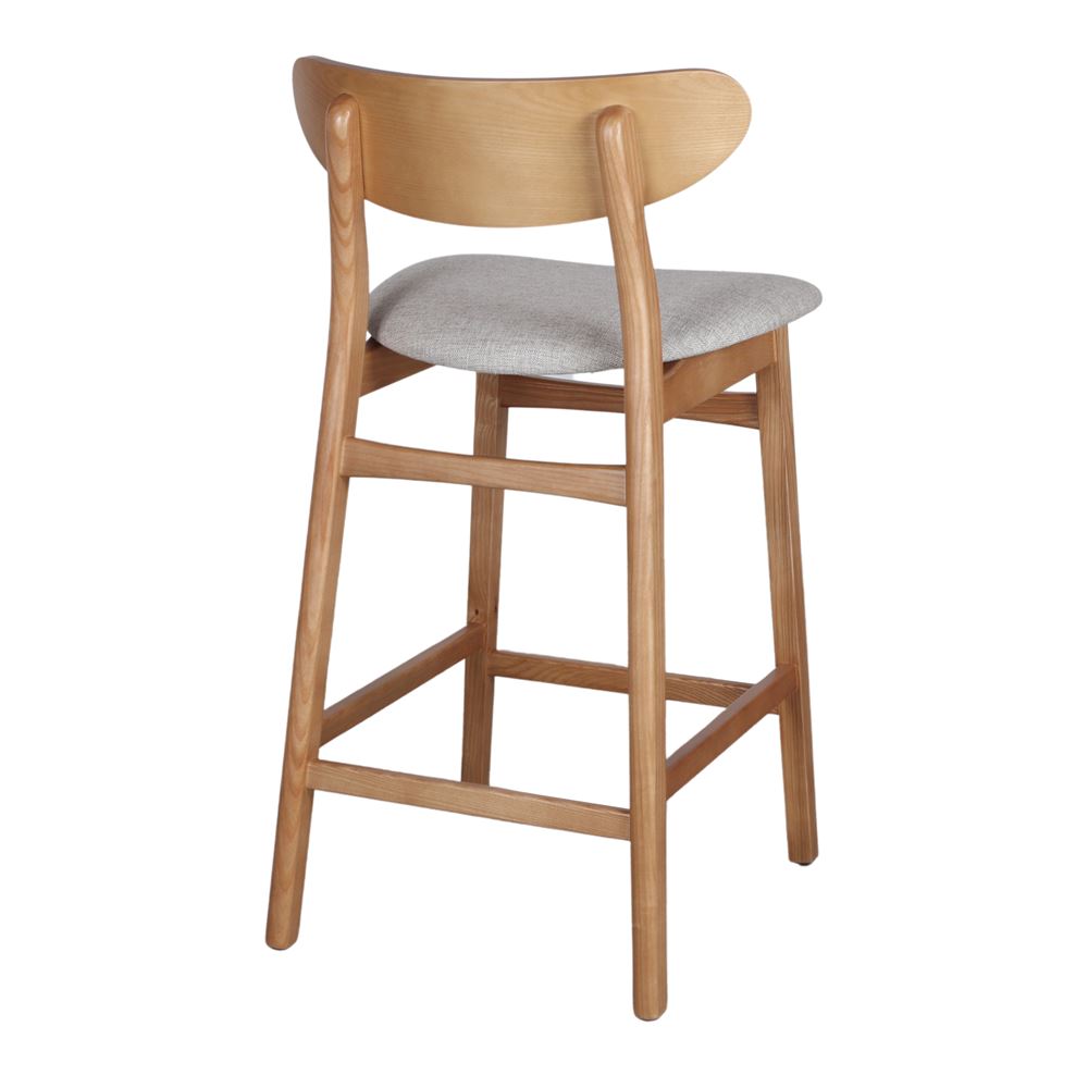 Set de 2 taburetes de cocina de fresno tapizados Heloisa