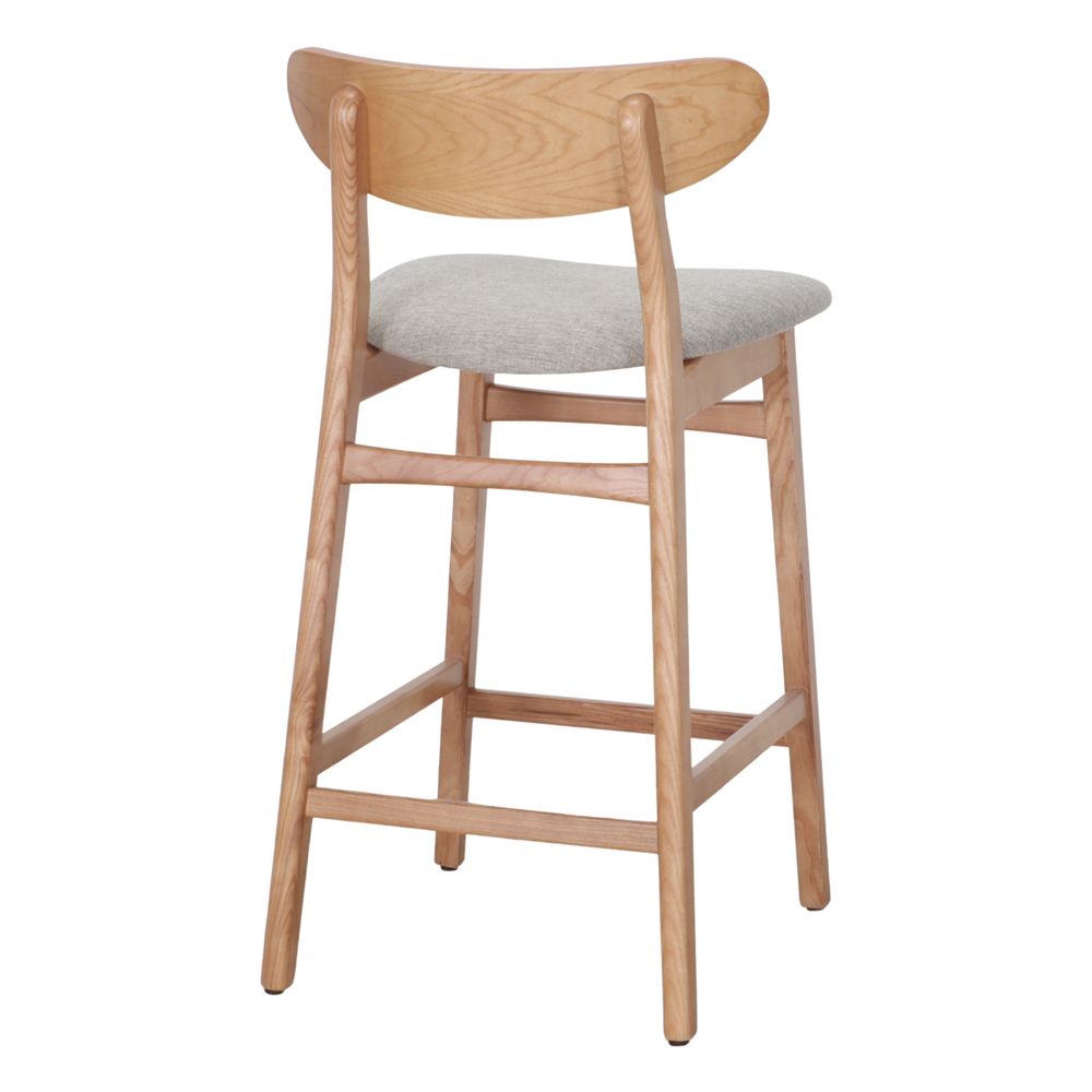 Set de 2 taburetes de cocina de fresno tapizados Heloisa