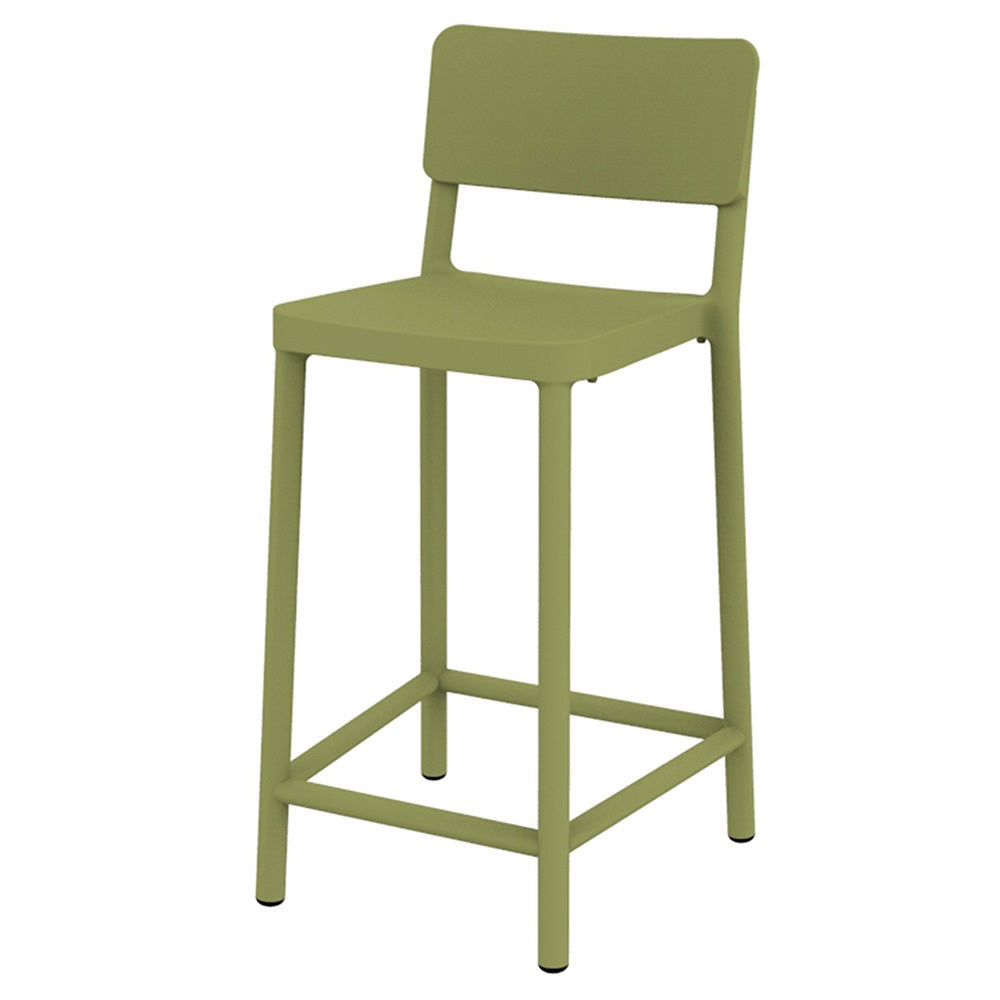 Set de 2 taburetes de exterior con respaldo Ilenia