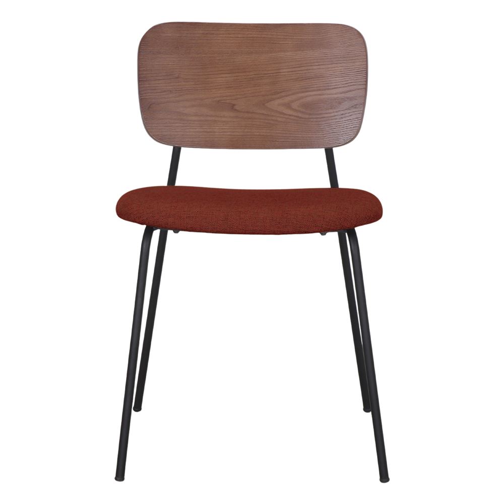 Set de 4 sillas tapizadas con respaldo de madera Bruno