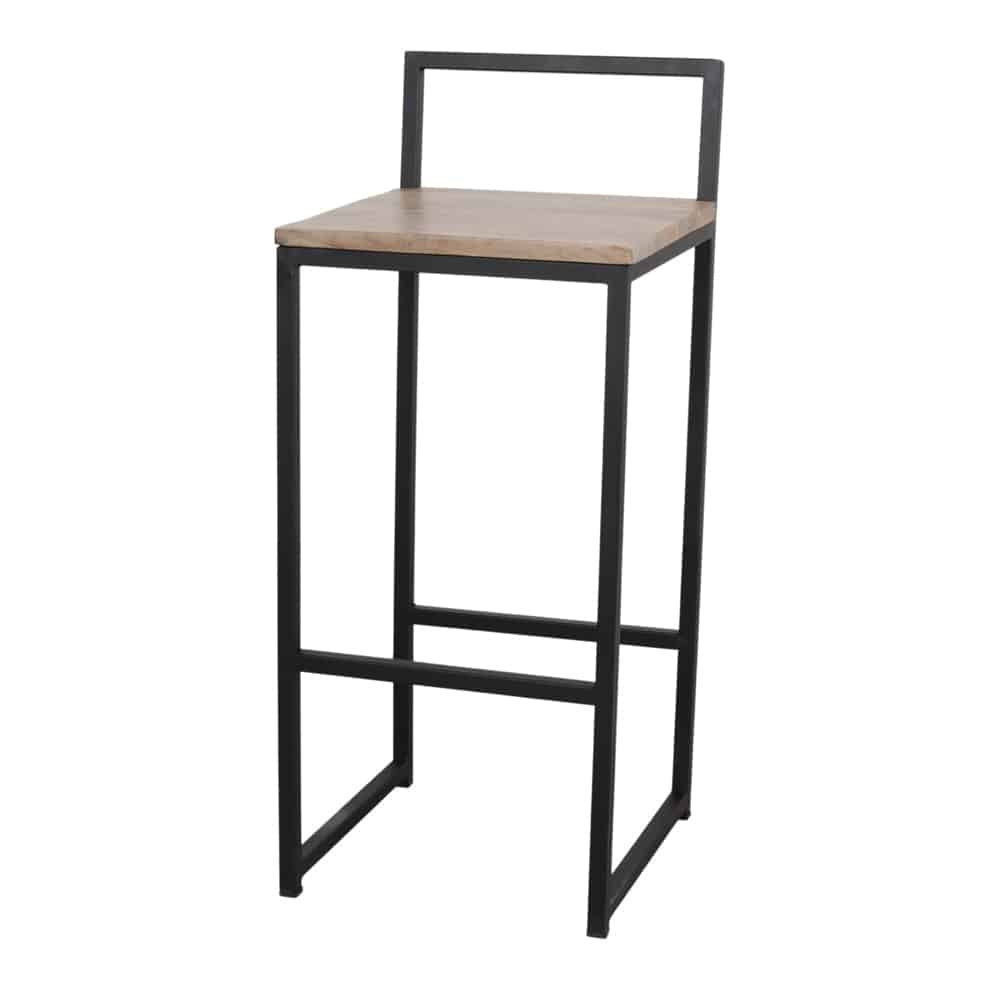 Set de 4 taburetes altos de metal con respaldo Fabia