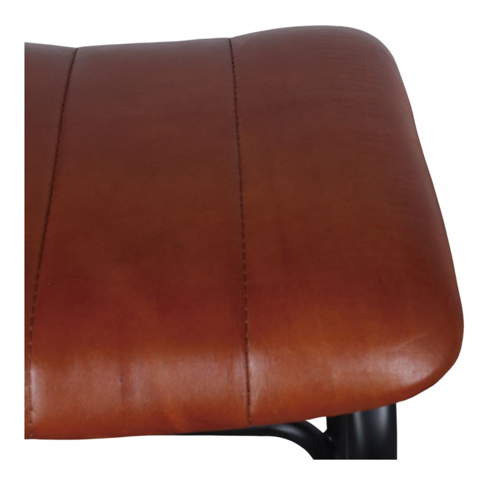 Set de 4 taburetes altos de piel Leandra