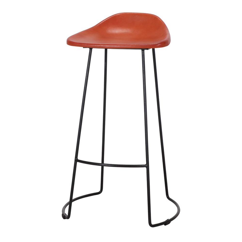 Set de 4 taburetes altos de piel Sarah