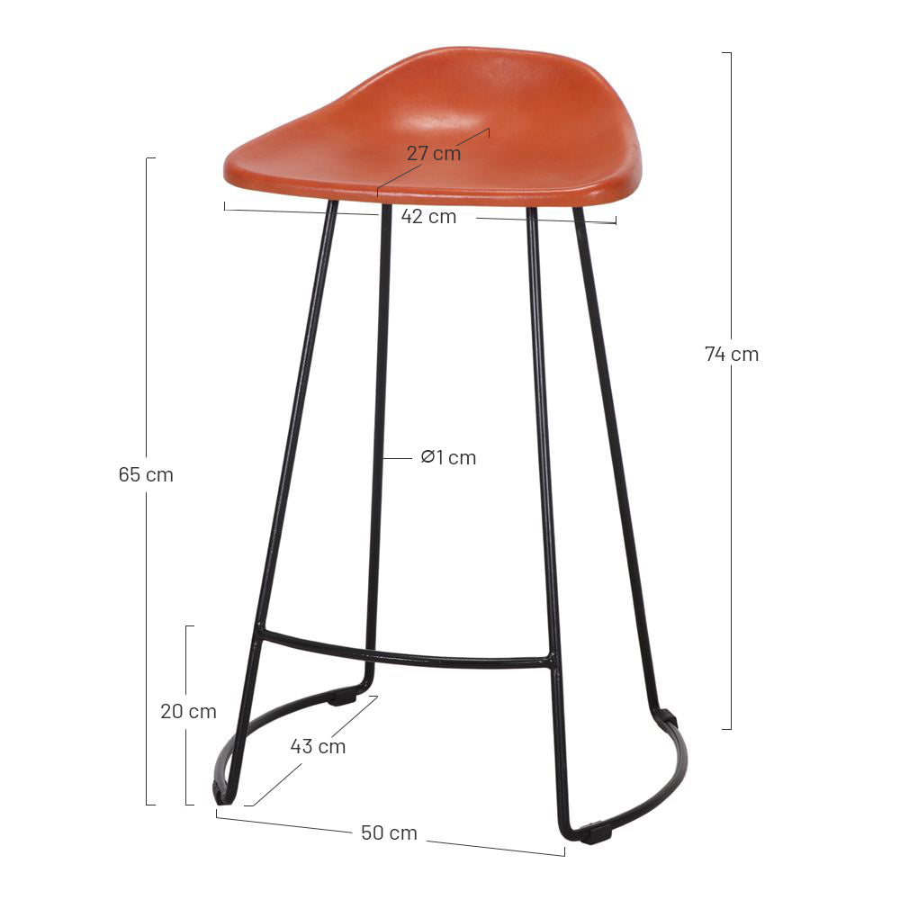Set de 4 taburetes de cocina de piel Sarah