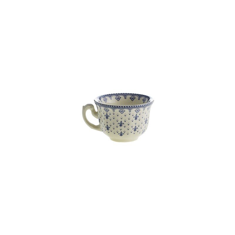 Set de 4 Tazas de Café con Platillo La Cartuja Colección Flor de Lis Azul - #pino_y_jacaranda#