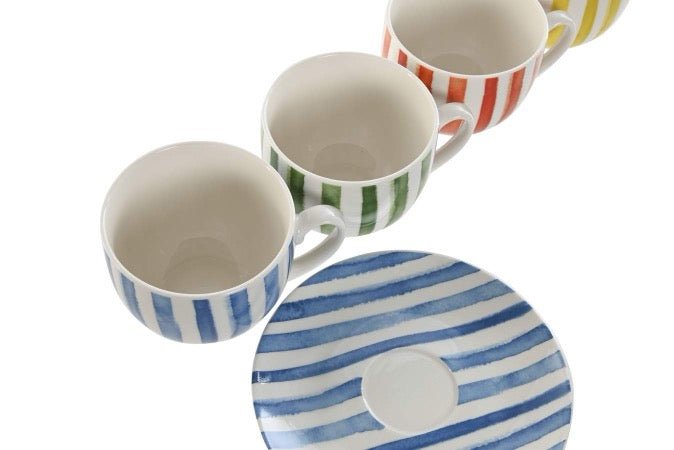 Set de 6 Tazas de Té Rayas - pino_y_jacaranda