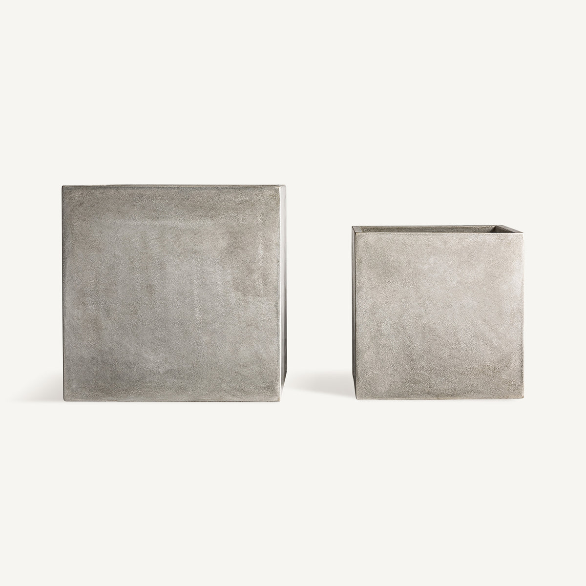 Set de dos maceteros de terracota gris Brezo