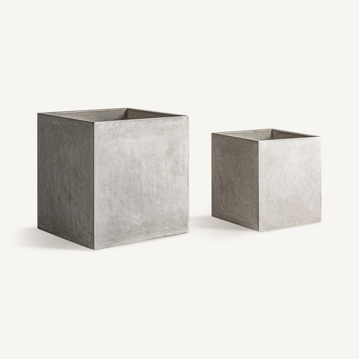Set de dos maceteros de terracota gris Brezo