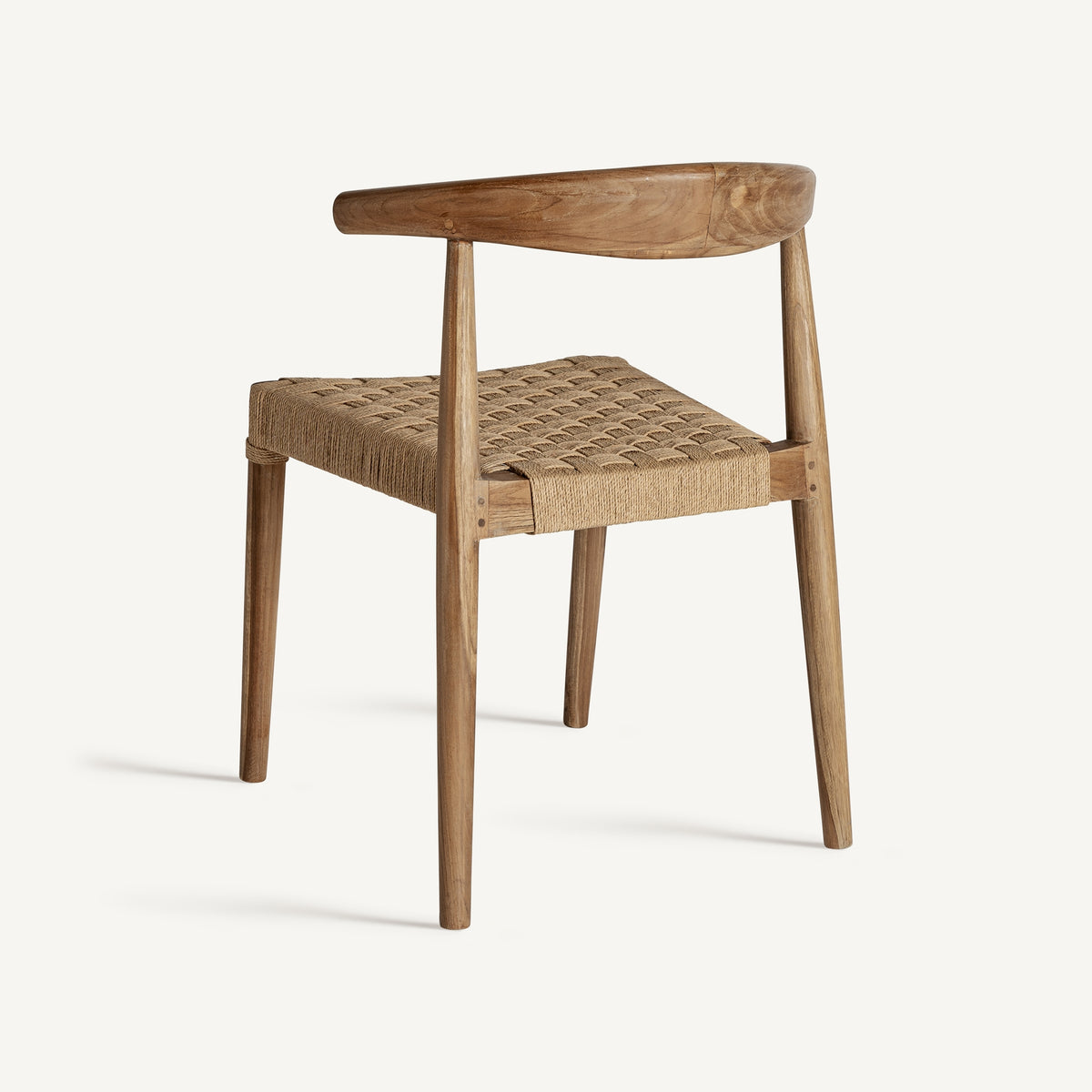 Silla apilable de teca y cuerda Benicàssim