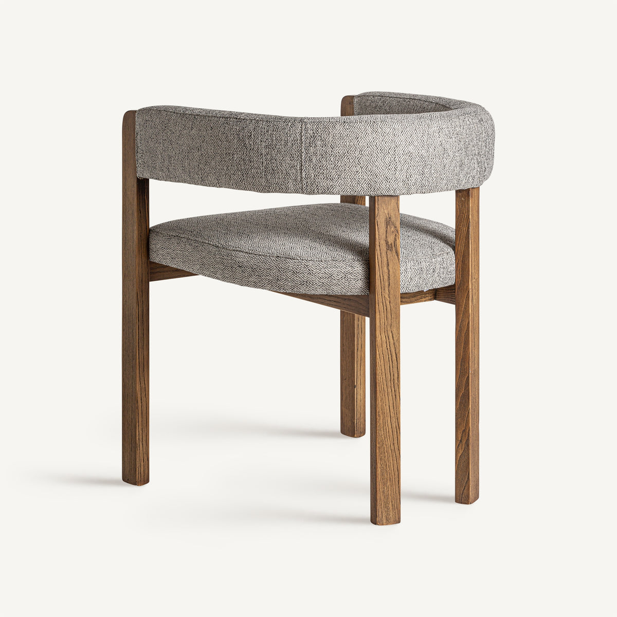 Silla baja de fresno tapizada gris Es Vedrà