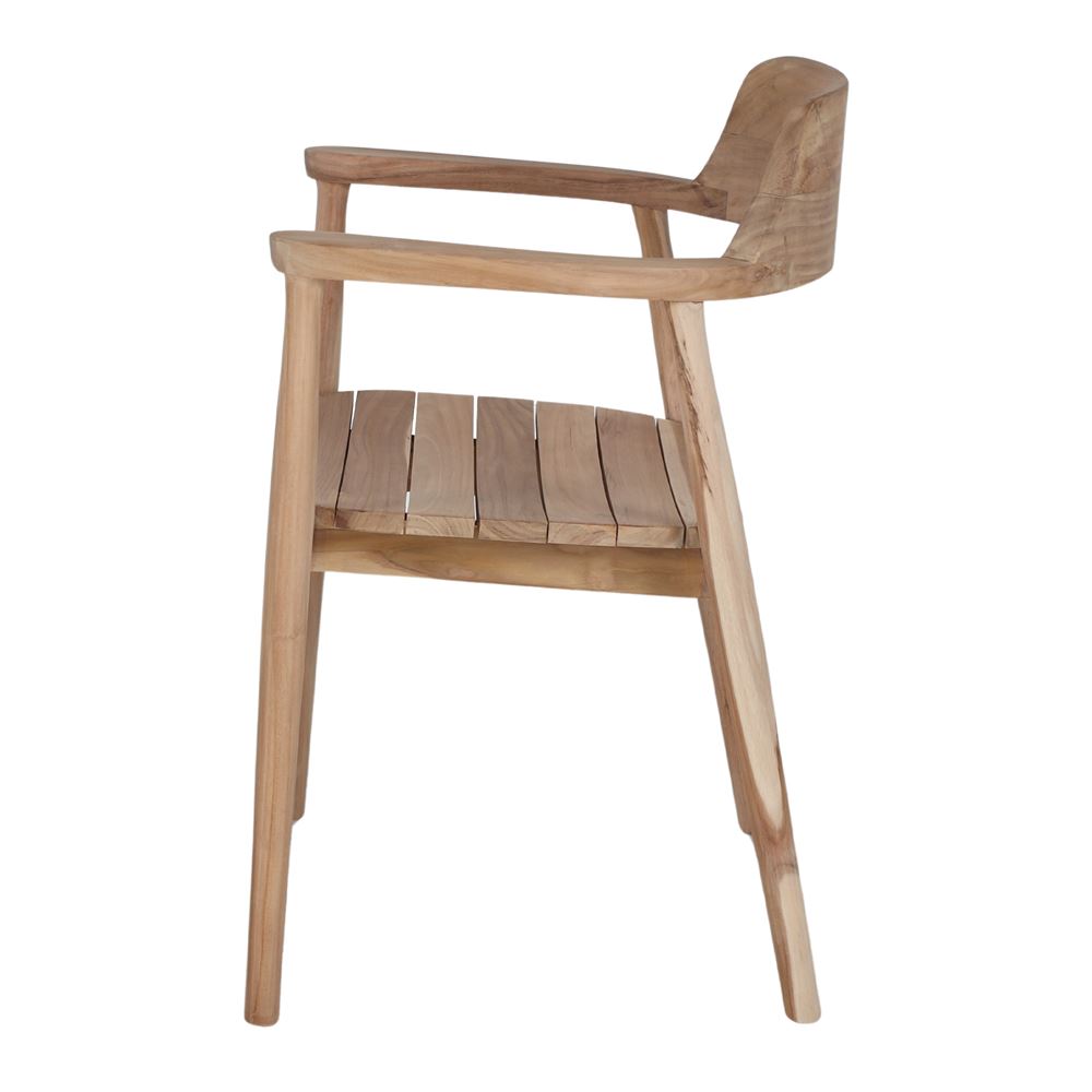 Silla con brazos de teca torneada Estela