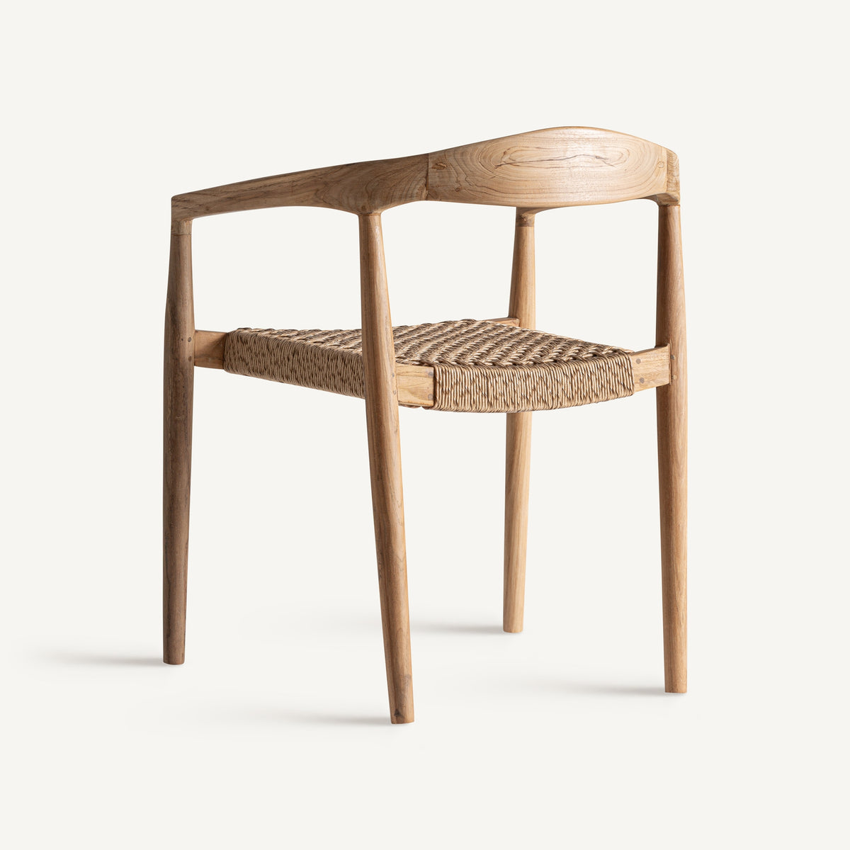 Silla con brazos de teca y cuerda Šipan