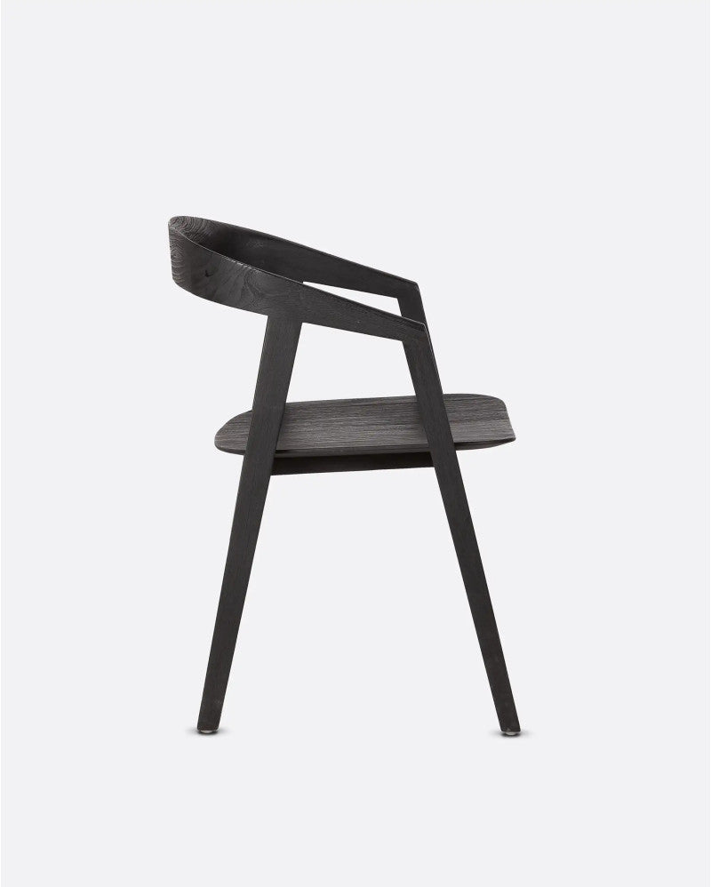 Silla con reposabrazos de teca cepillada Arc