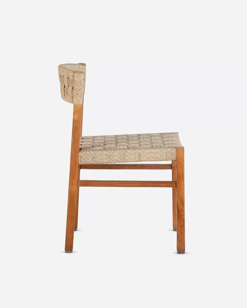Silla de exterior de teca y cuerda sintética Cora