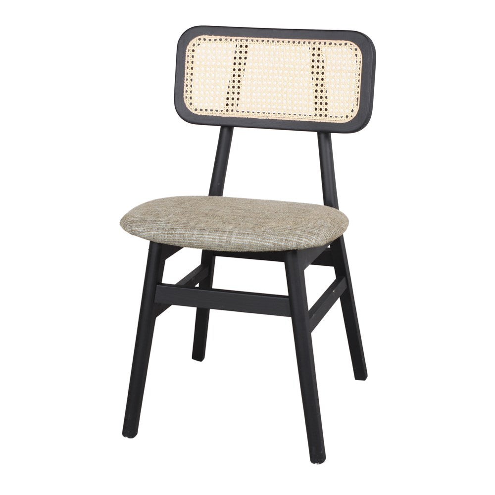 Silla de fresno con respaldo de rejilla Gianni