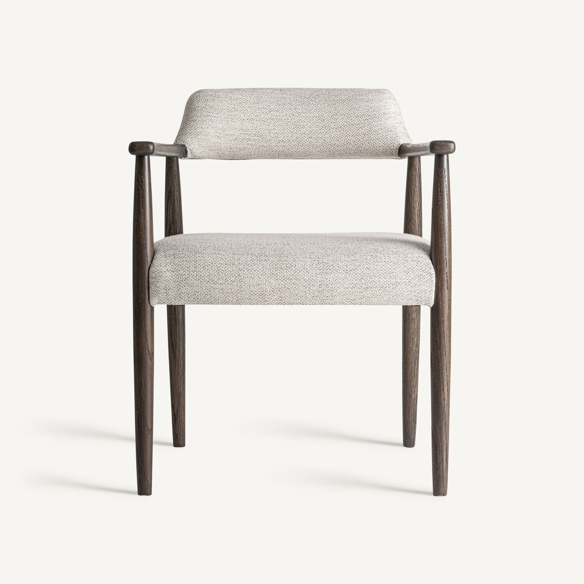 Silla de fresno negro y tapizado gris Navarrés