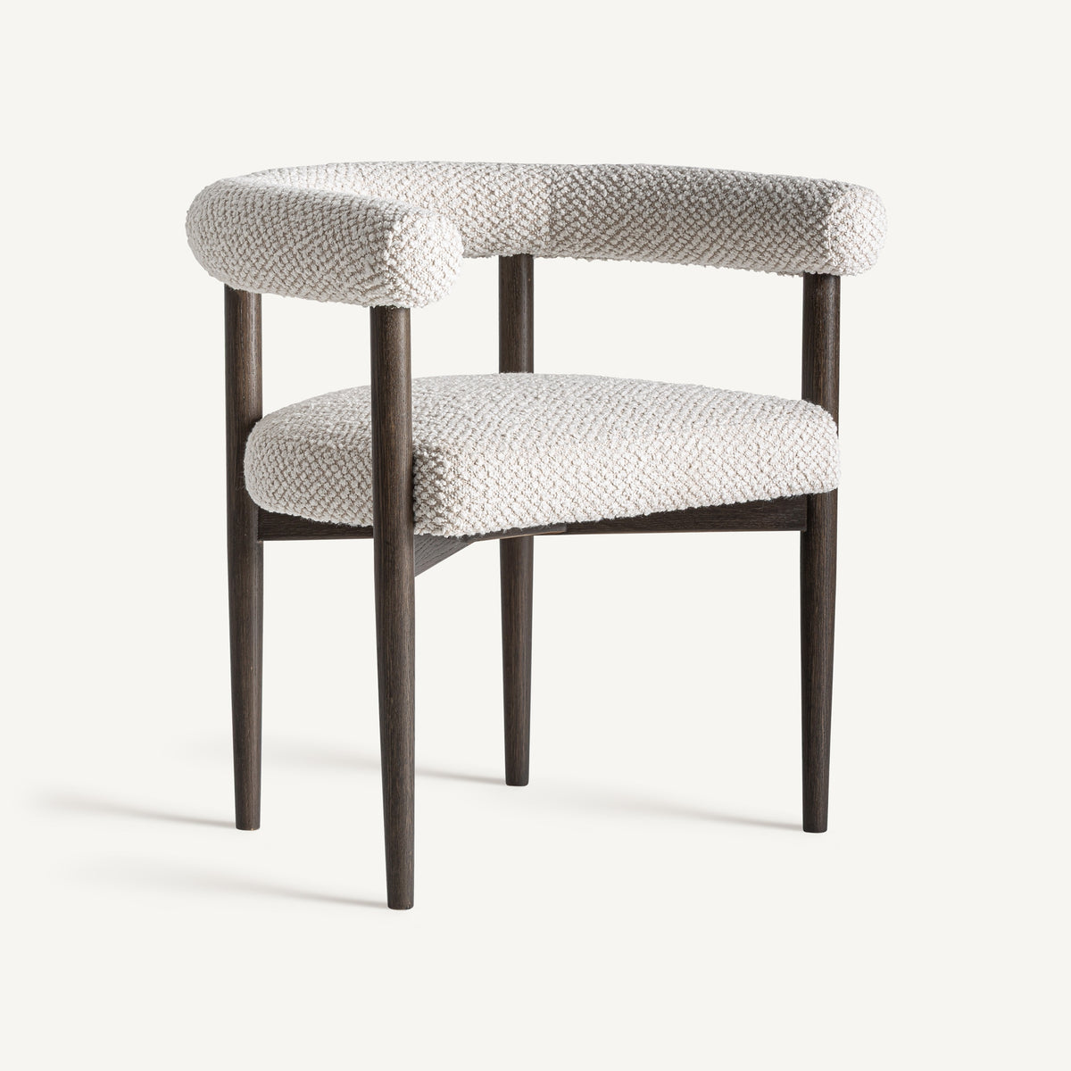 Silla de fresno negro y tapizado gris Penàguila