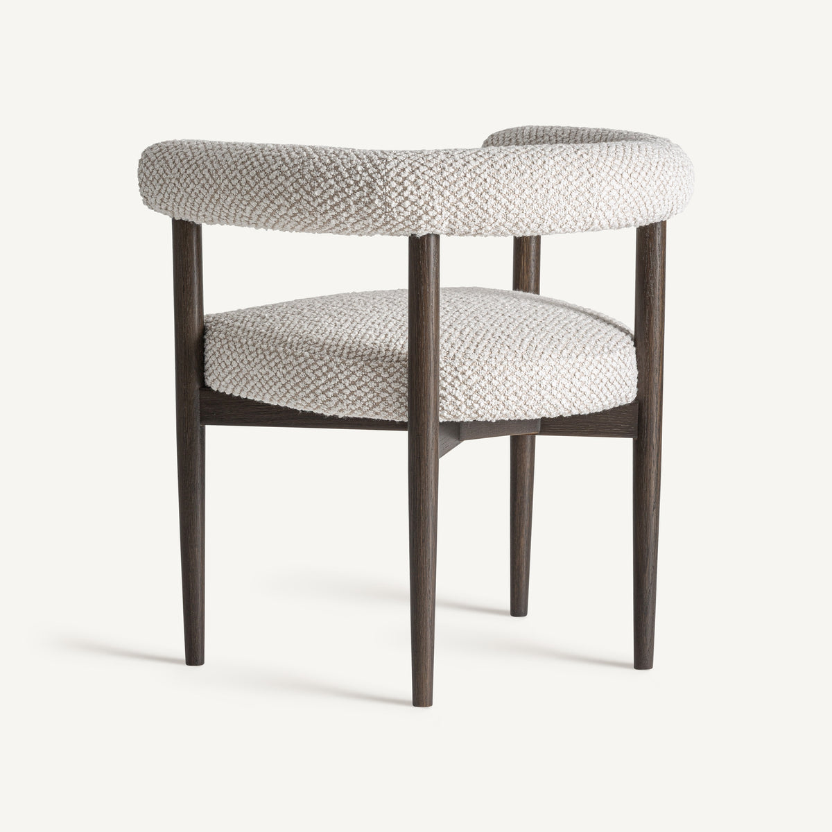 Silla de fresno negro y tapizado gris Penàguila