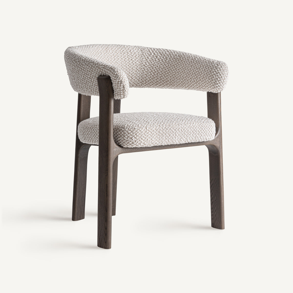 Silla de fresno tapizada blanco roto Milna