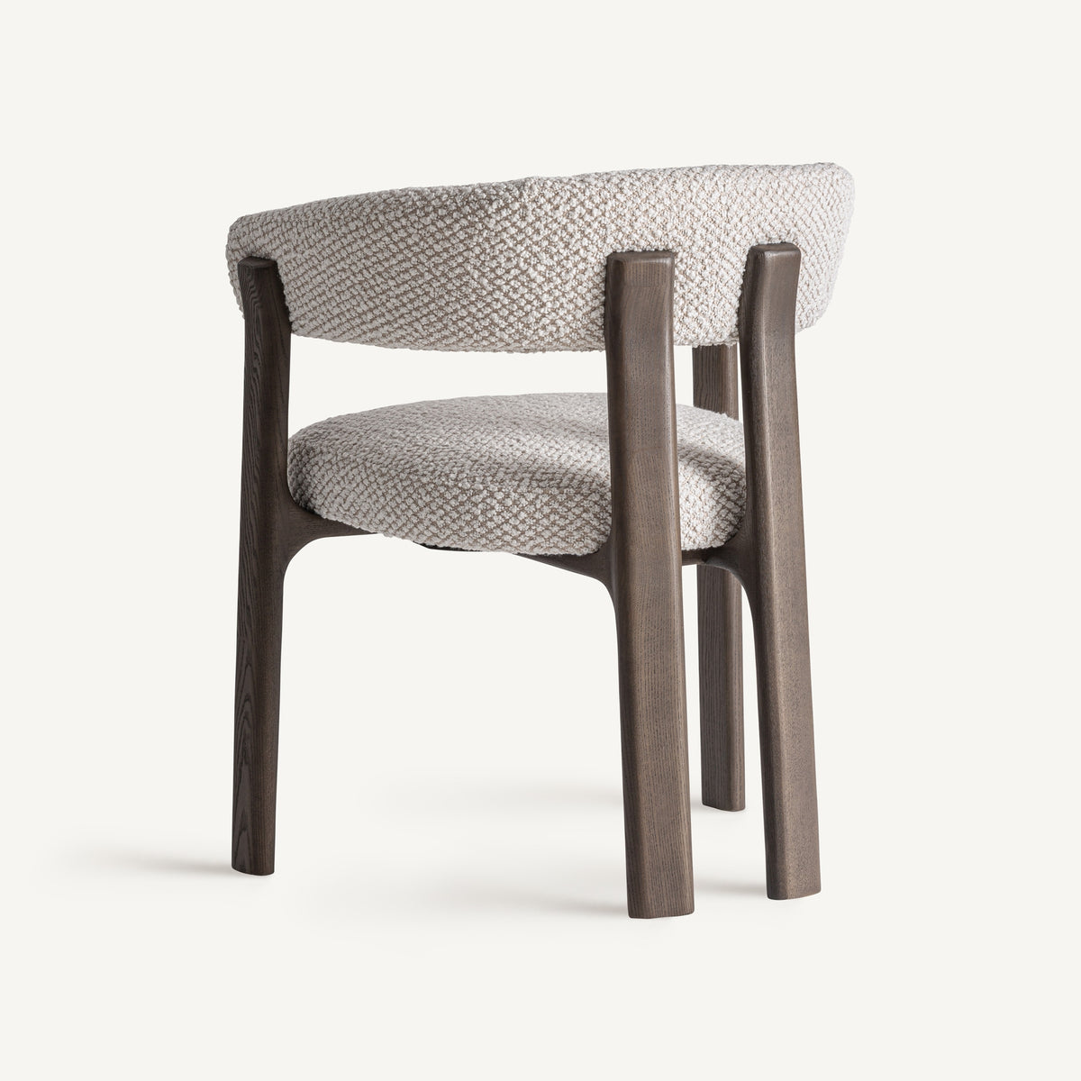 Silla de fresno tapizada blanco roto Milna