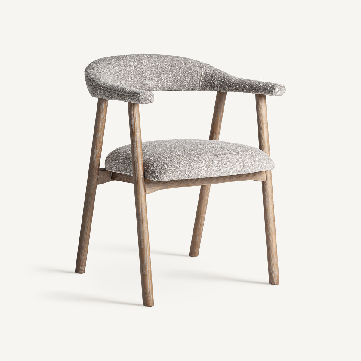 Silla de fresno tapizada en gris Culla