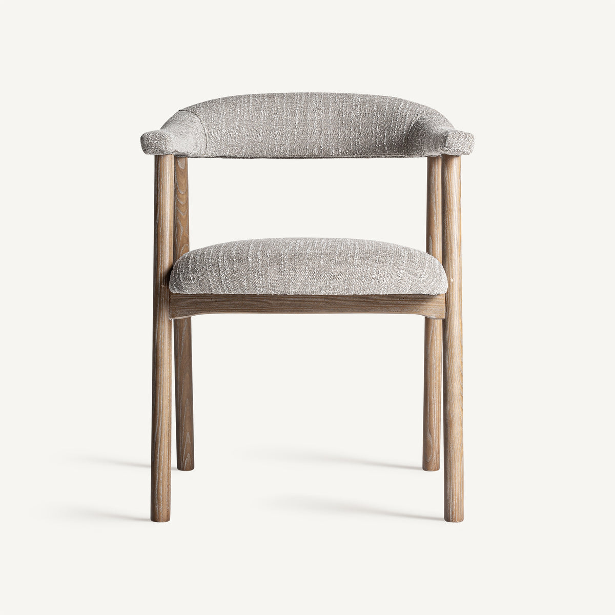 Silla de fresno tapizada en gris Culla