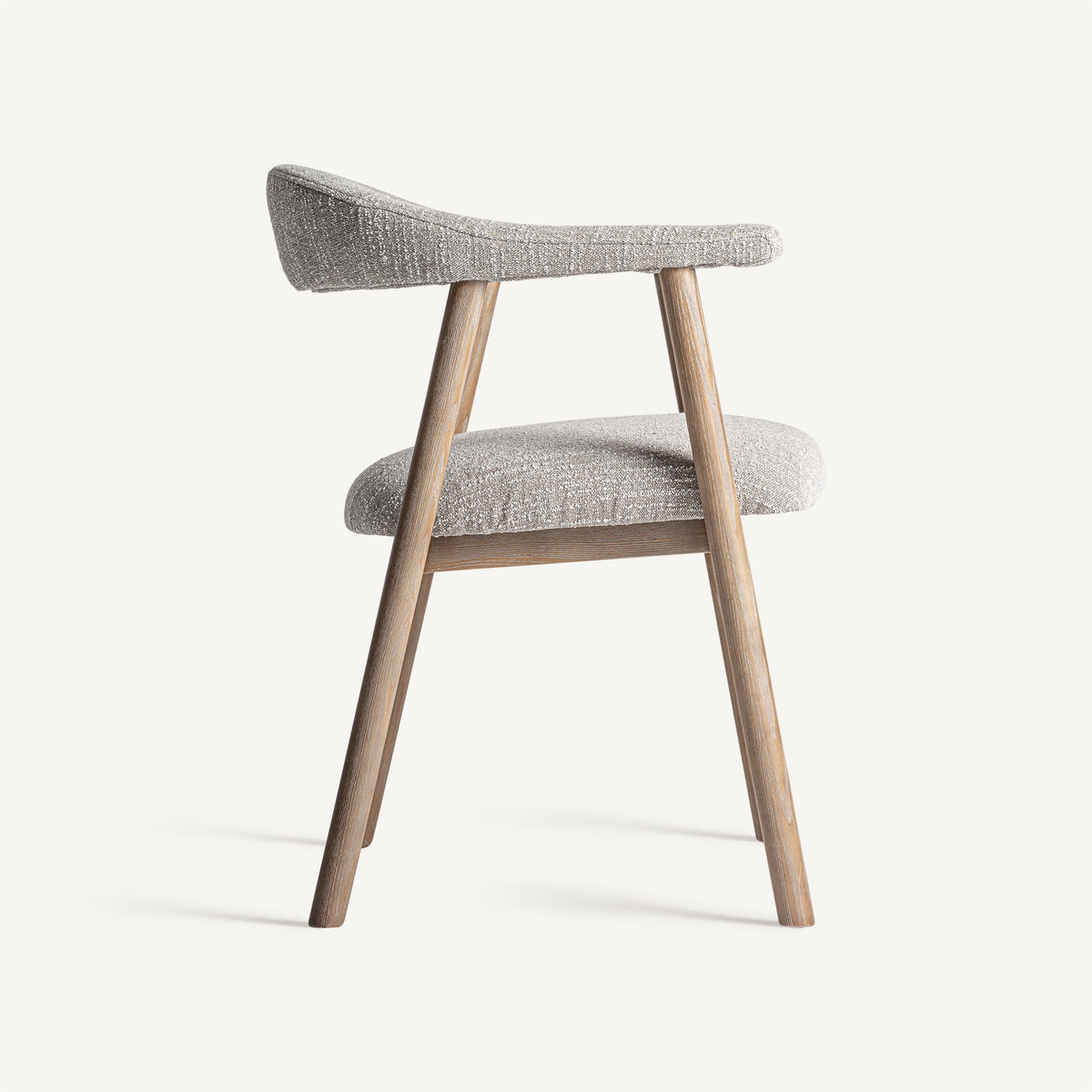 Silla de fresno tapizada en gris Culla